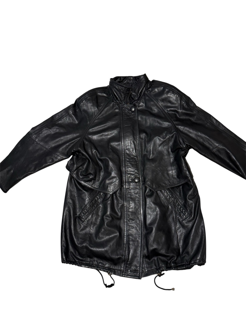Per Me Linea Italiana Genuine Lamb Nappa Black Leather Jacket Size 8